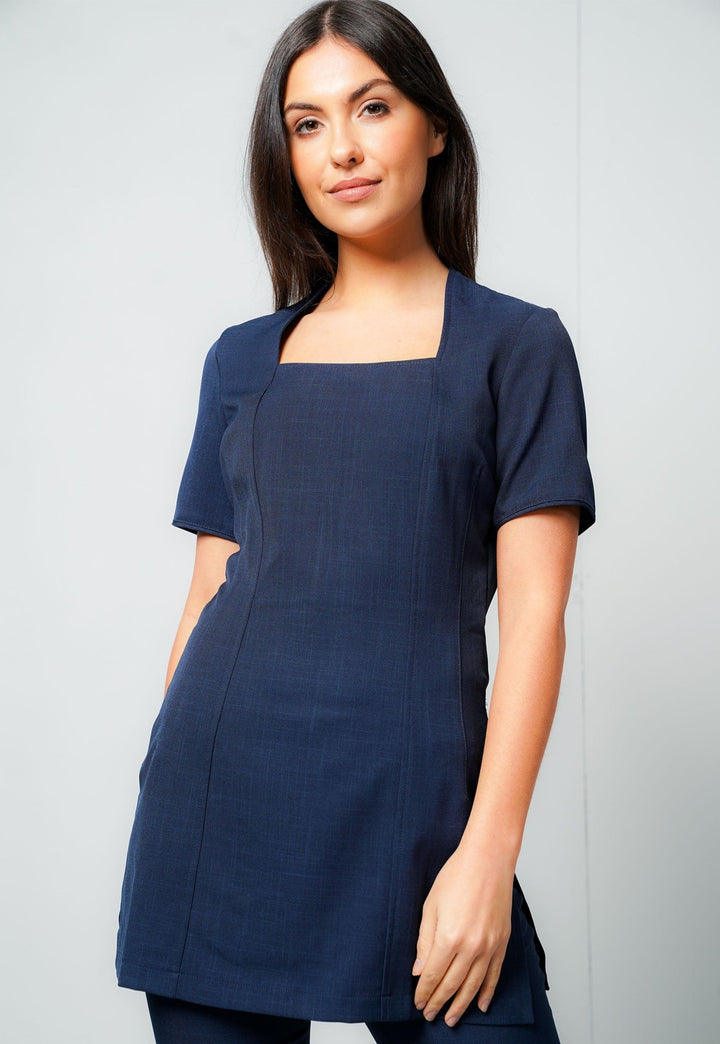 Model Wearing Juliette Classic Style Tunic in Navy