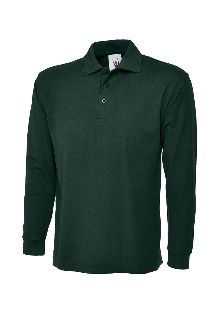 Long Sleeve Polo Shirt UC113 in Bottle Green