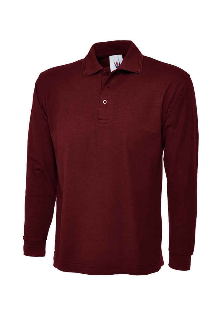 Long Sleeve Polo Shirt UC113 in Maroon