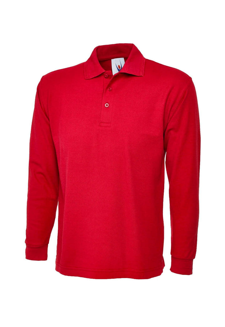 Long Sleeve Polo Shirt UC113 in Red