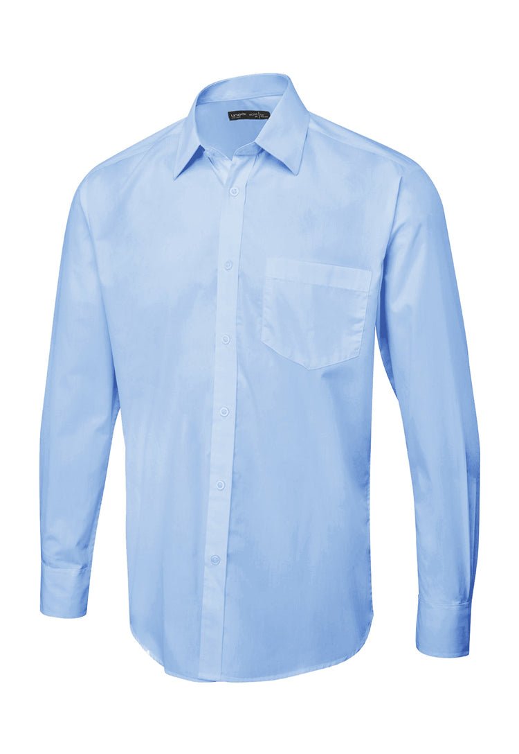 Men's Long Sleeve Poplin Shirt UC713 in Light Blue