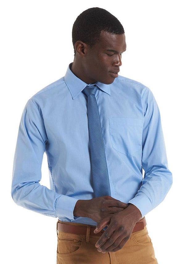 Men's Long Sleeve Poplin Shirt UC713 - The Work Uniform Company