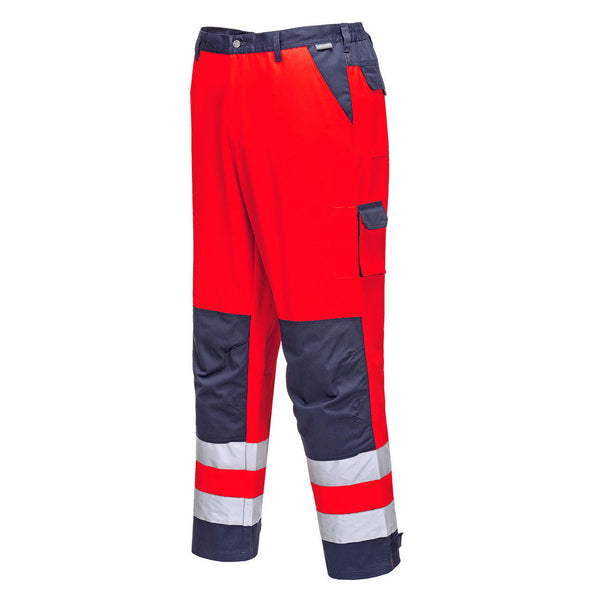 Lyon Hi Vis Trousers Red Navy