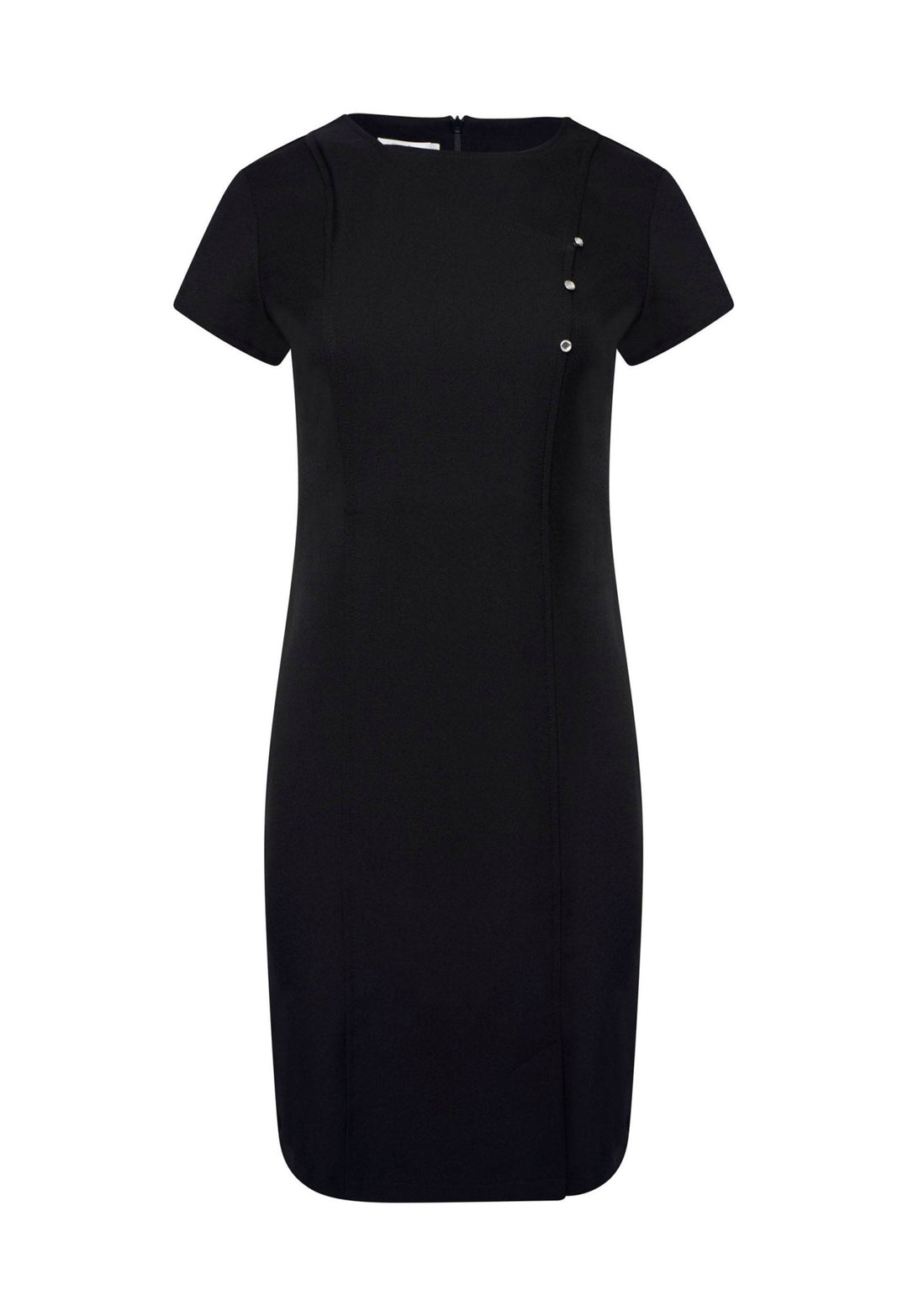 Madeleine Fitted Dress With Crystal Detail in Black