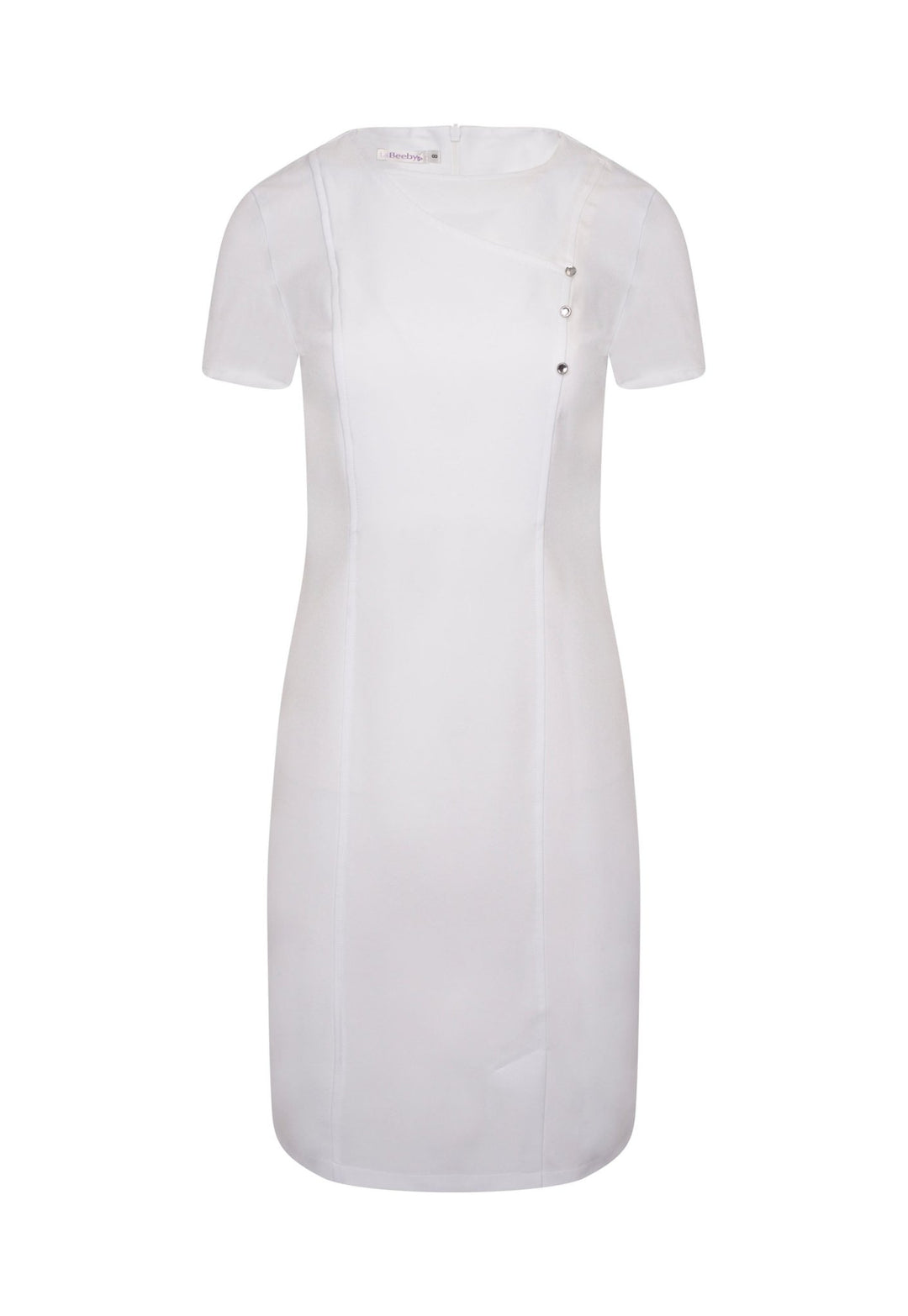 Madeleine Fitted Dress With Crystal Detail in White