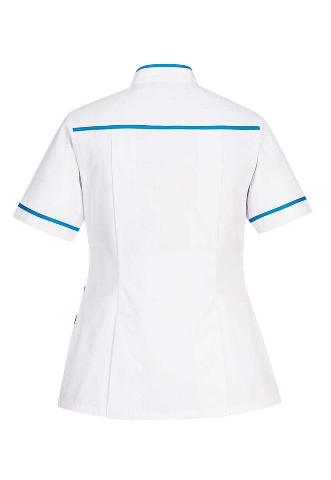 LW22 Medical Maternity Tunic with blue trim back view