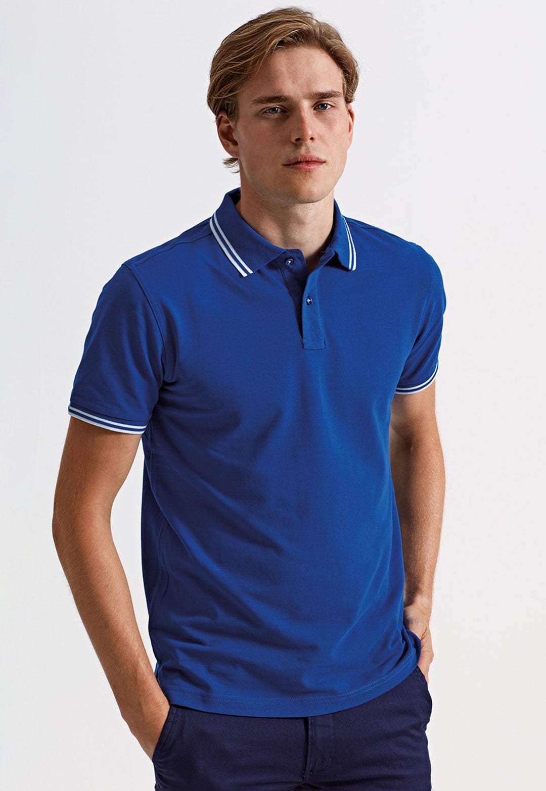 Men's Classic Fit Tipped Polo AQ011 - The Work Uniform Company