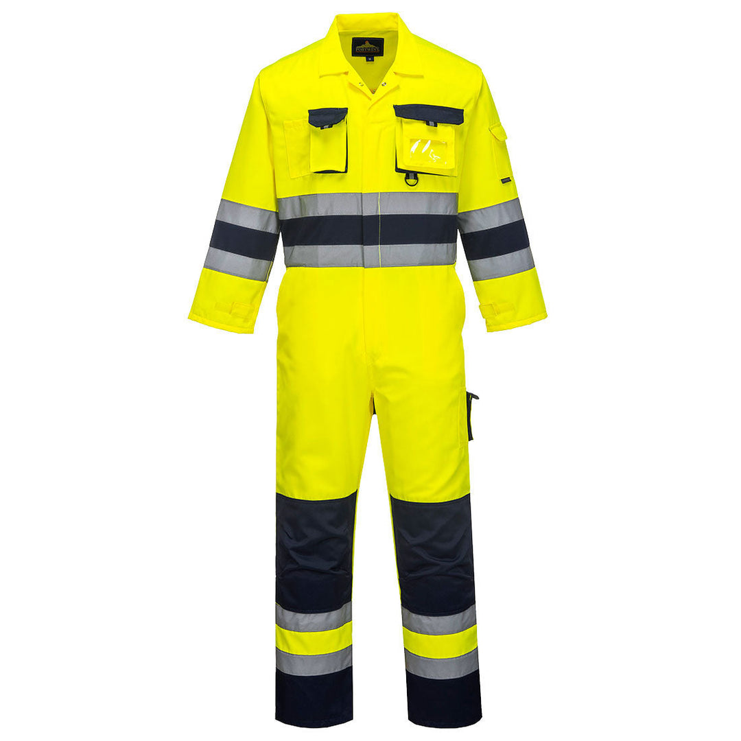 Nantes Hi Vis Coverall Yellow Navy