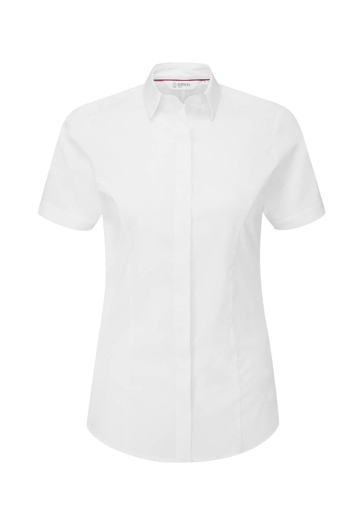 Short Sleeve Orla Uniform Blouse in White