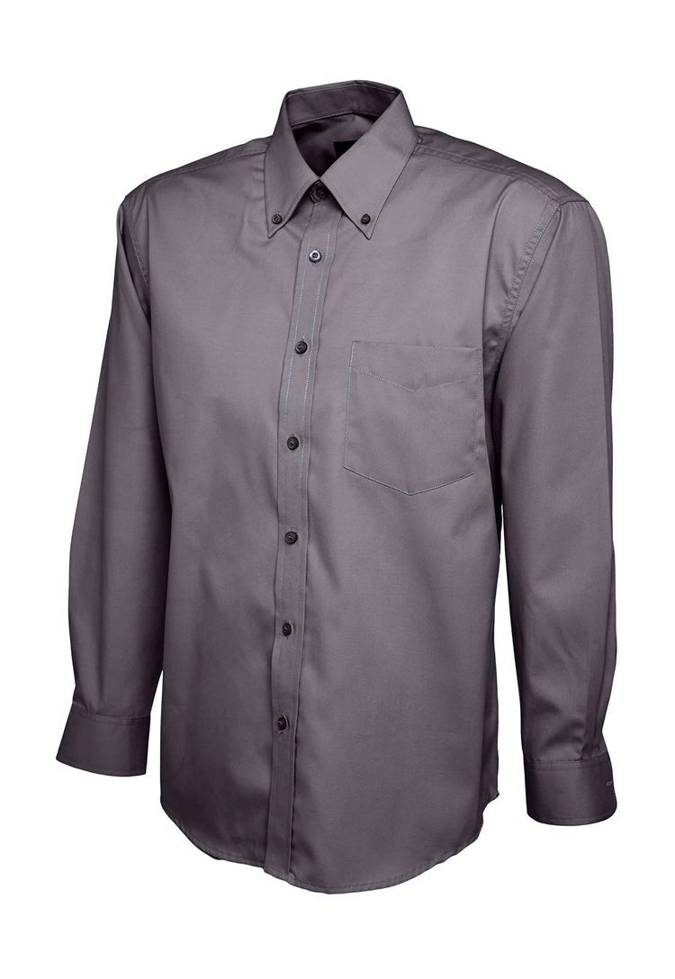 Men's Pinpoint Oxford Full Sleeve Shirt UC701 in Charcoal