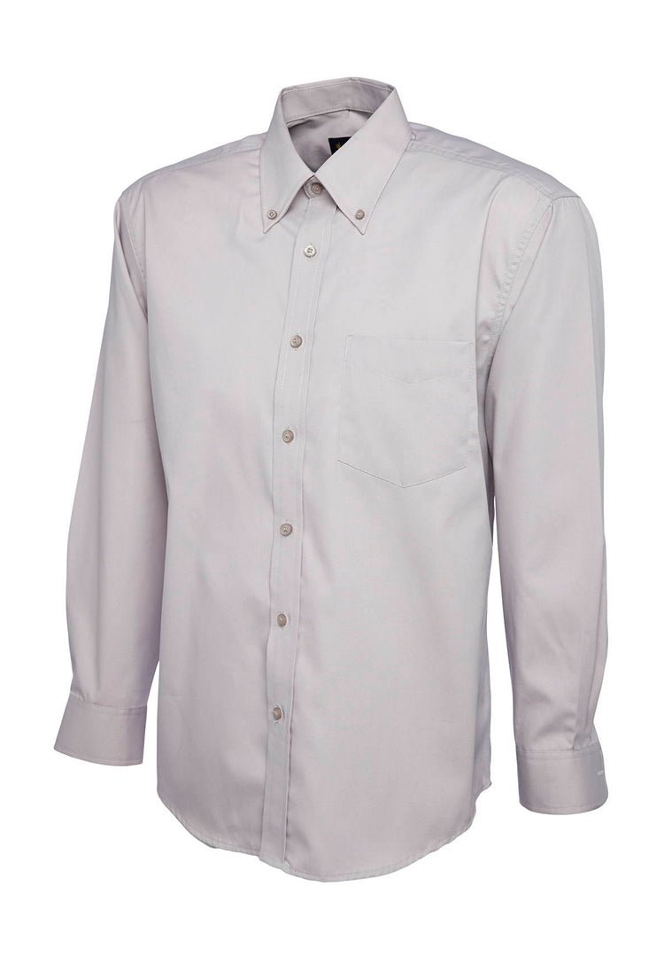 Men's Pinpoint Oxford Full Sleeve Shirt UC701 in Silver Grey