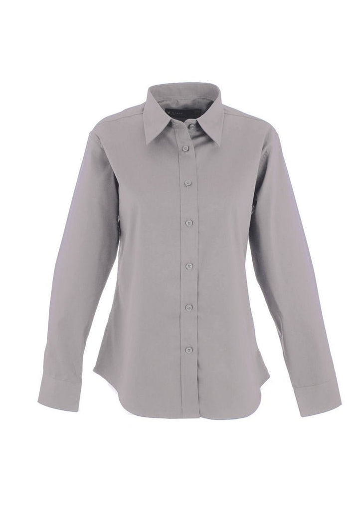 Ladies Pinpoint Oxford Full Sleeve Shirt UC703 in Silver Grey