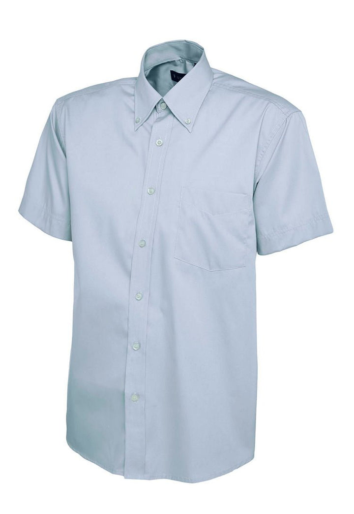 Men's Pinpoint Oxford Half Sleeve Shirt UC702 in Light Blue