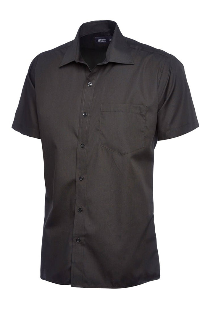 Men's Poplin Half Sleeve Shirt UC710 in Black