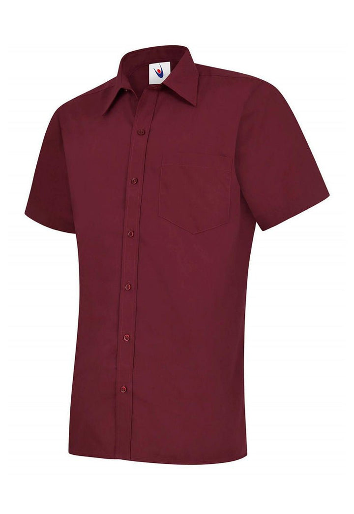 Men's Poplin Half Sleeve Shirt UC710 in Burgundy