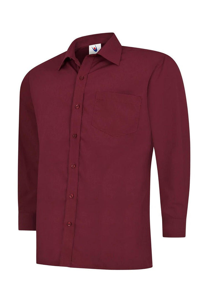 Men's Poplin Full Sleeve Shirt UC709 in Burgundy