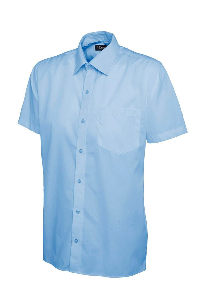 Men's Poplin Half Sleeve Shirt UC710 in Light Blue