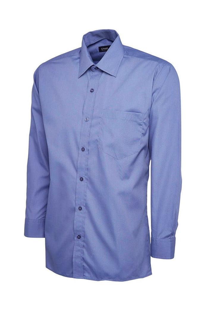 Men's Poplin Full Sleeve Shirt UC709 in Mid Blue