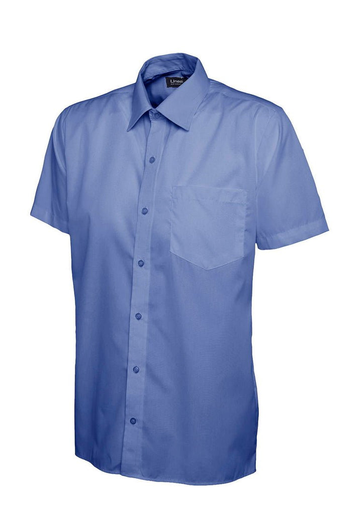 Men's Poplin Half Sleeve Shirt UC710 in Mid Blue