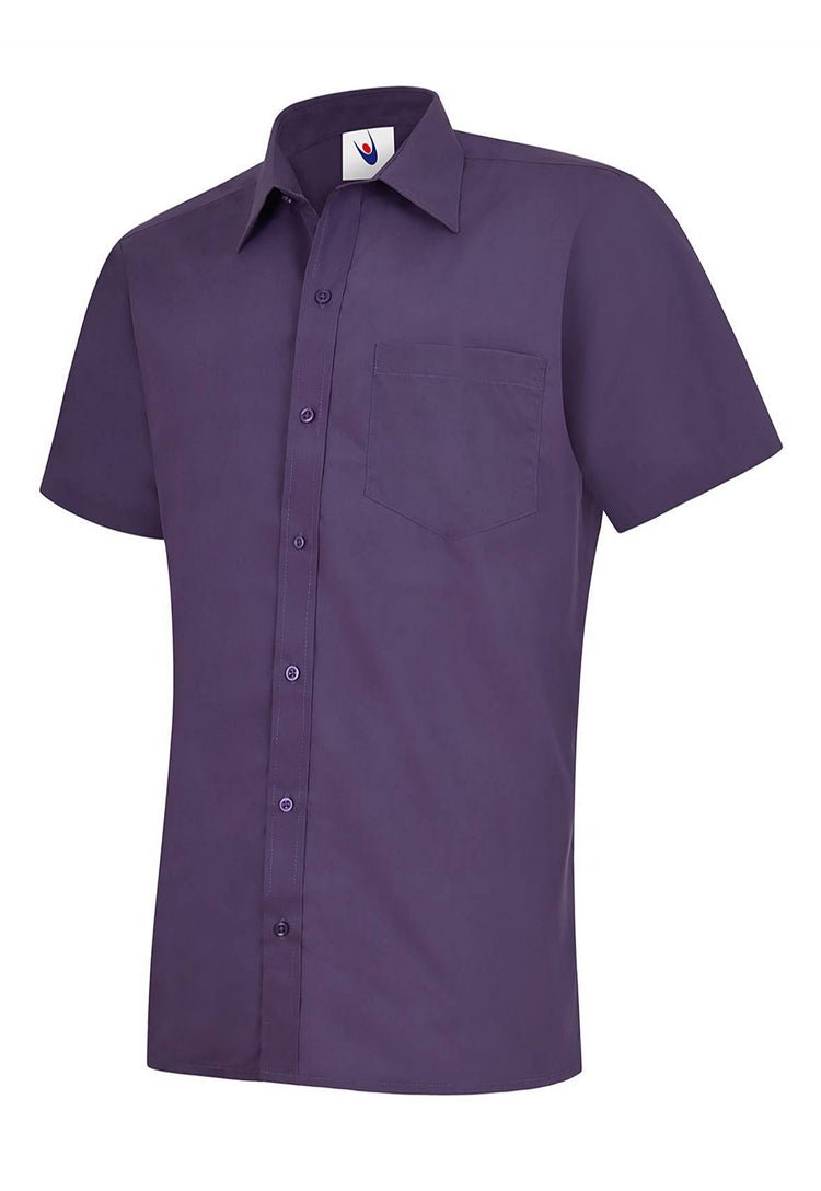 Men's Poplin Half Sleeve Shirt UC710 in Purple