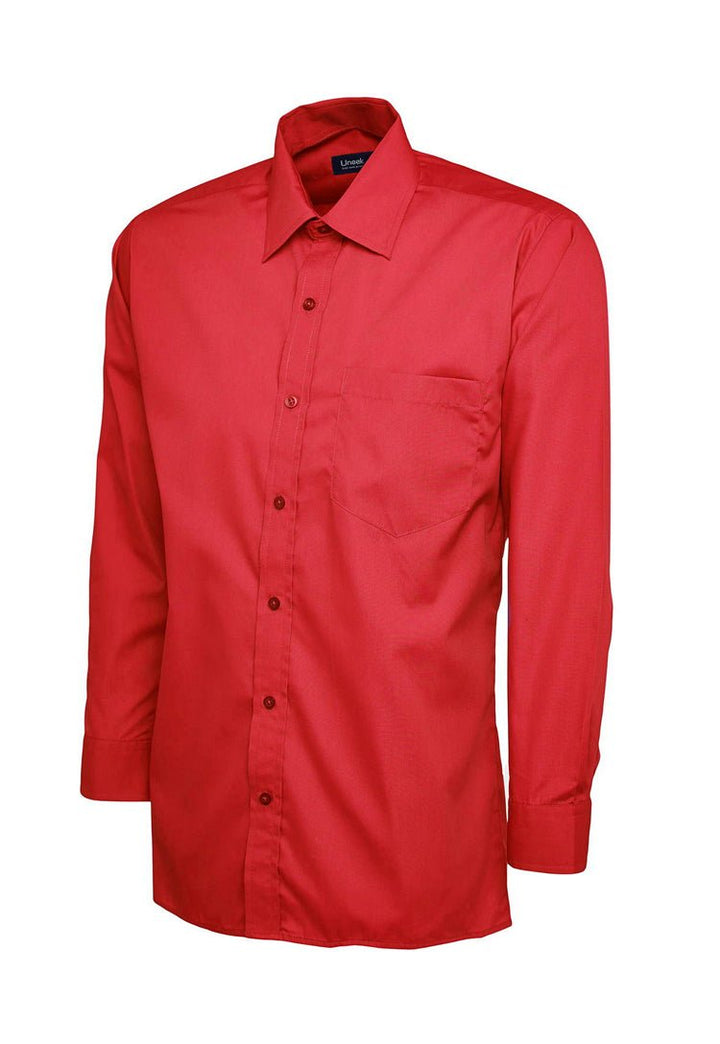 Men's Poplin Full Sleeve Shirt UC709 in Red