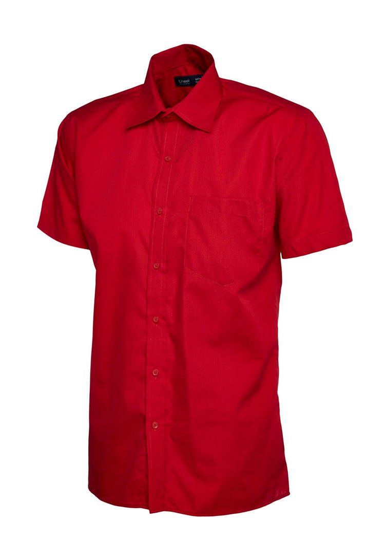 Men's Poplin Half Sleeve Shirt UC710 in Red