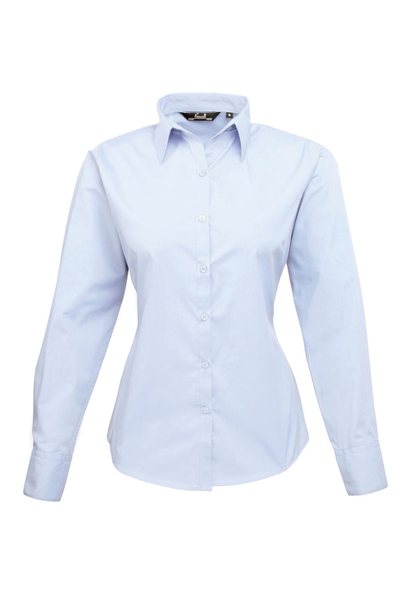 Women's Long Sleeve Poplin Blouse PR300 - The Work Uniform Company
