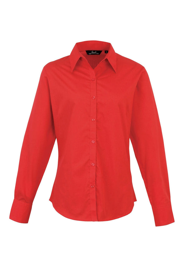 Women's Long Sleeve Poplin Blouse PR300 - The Work Uniform Company