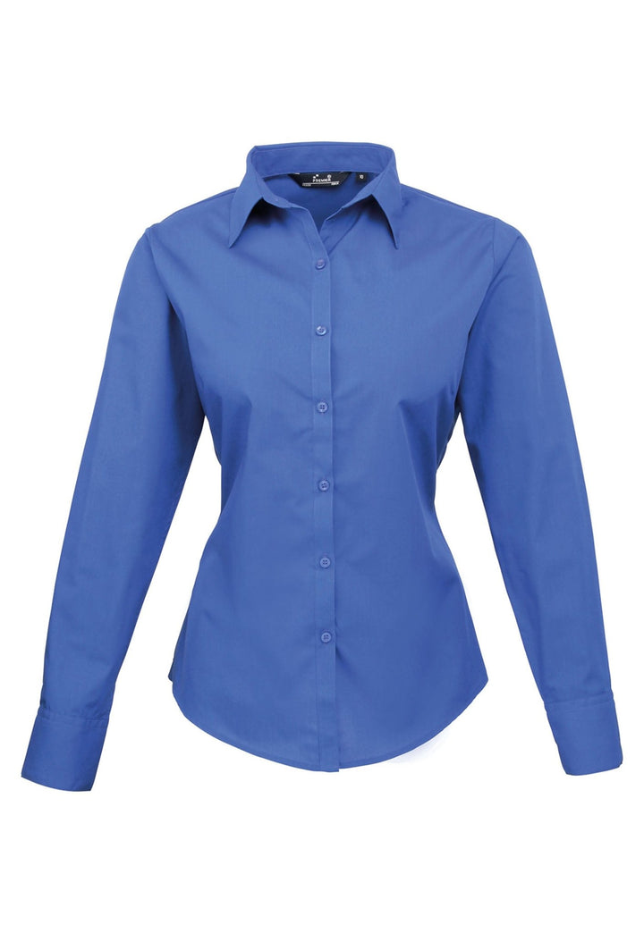 Women's Long Sleeve Poplin Blouse PR300 - The Work Uniform Company