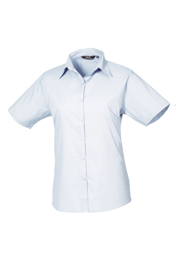 Women's Short Sleeve Poplin Blouse PR302 - The Work Uniform Company