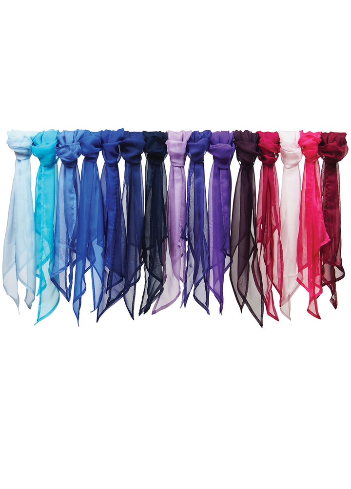 Chiffon Scarf PR740 Ladies Chiffon Scarf Colours - Blues and Pinks