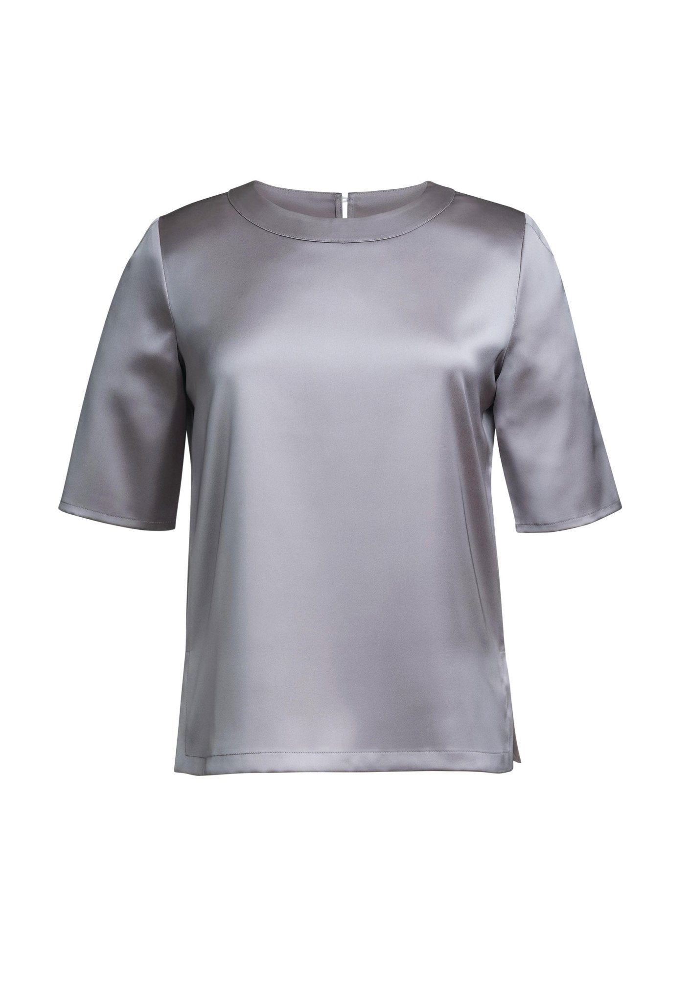 Silver grey satin blouse deals