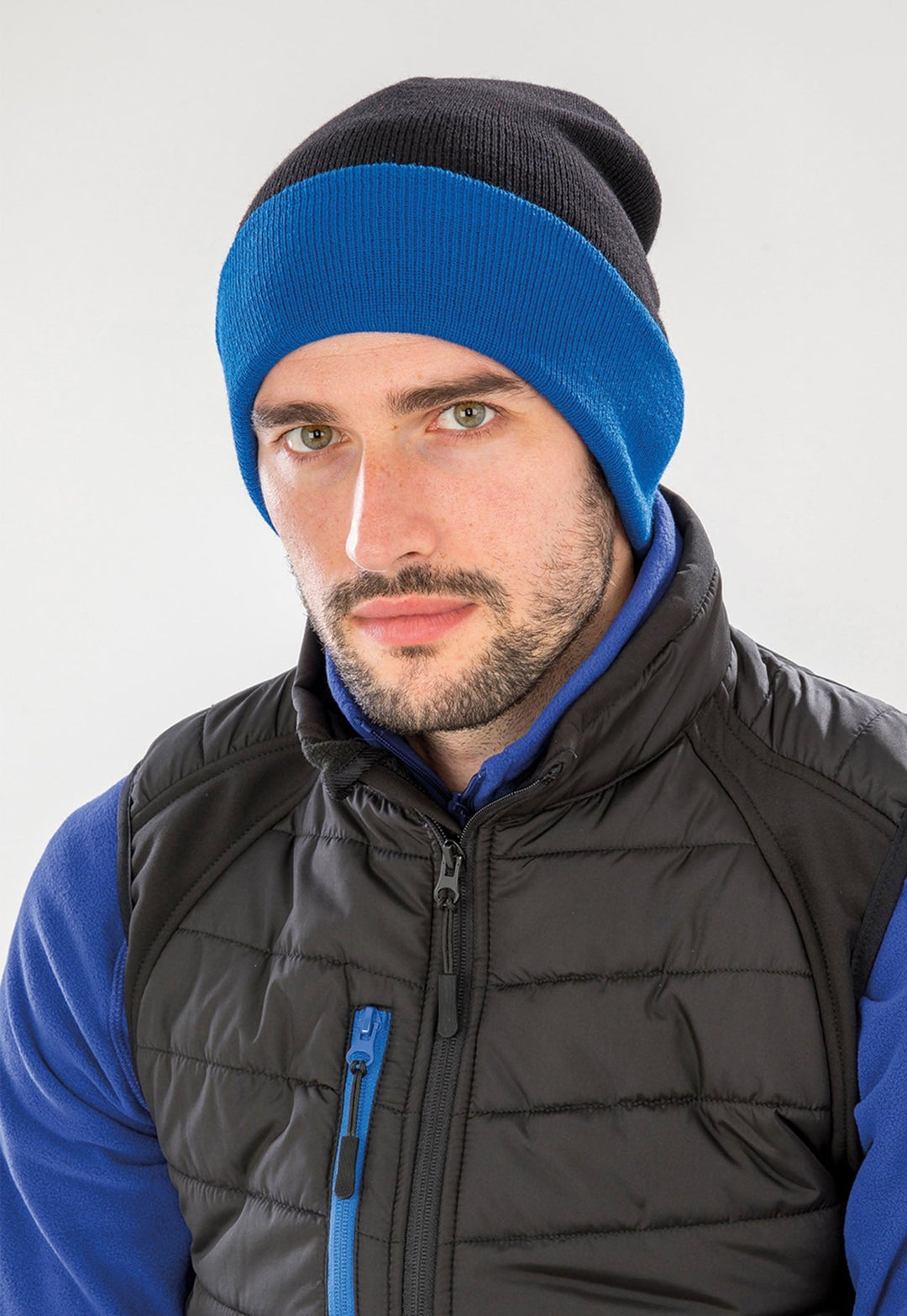 R930 Recycled Black Compass Beanie - The Work Uniform Company