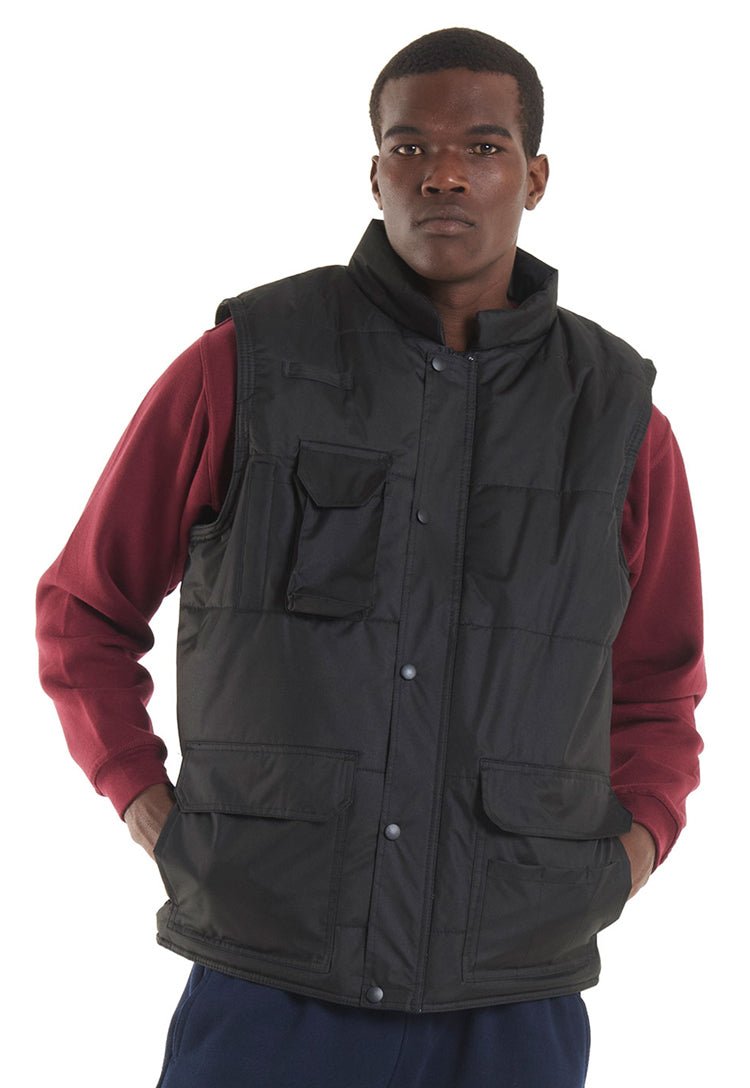 Model Wearing Super Pro Body Warmer UC640 in Black