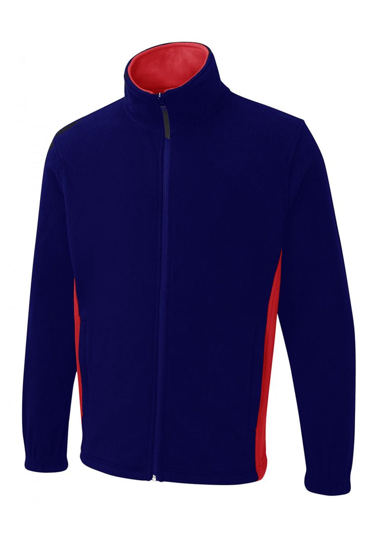 Two Tone Full Zip Fleece Jacket UC617 in Navy/Red