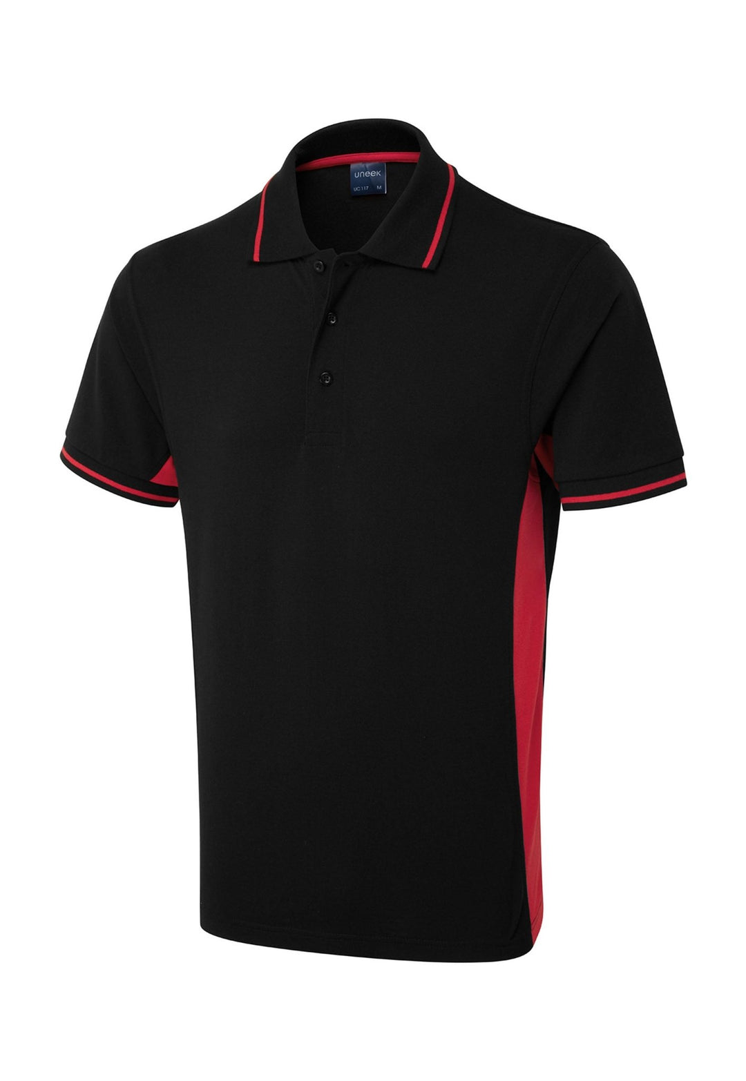 Two Tone Polo Shirt UC117 in Black/Red